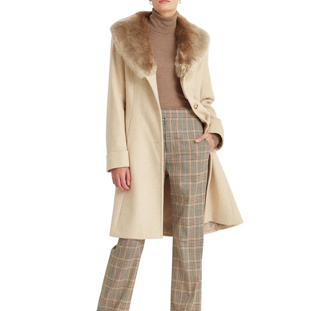 Ralph Lauren Faux Fur Wool Coat